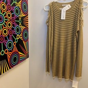 SONIA RYKIEL PARIS off-the-shoulder snitted dress,